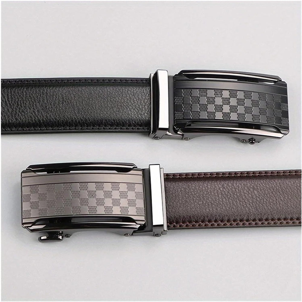 Men Belt Leather Belt For Men With Anti-Scratch Buckle Control Design For Formal Work Or