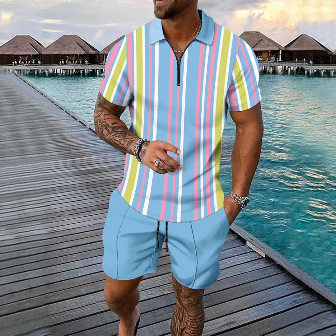Short-sleeved Shorts Two-piece Sports And Leisure Men's Suit