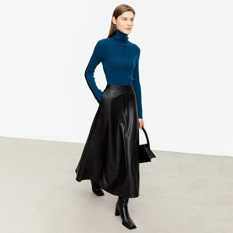 Elegant Autumn Ankle-Length A-Line Midi Skirt for Women