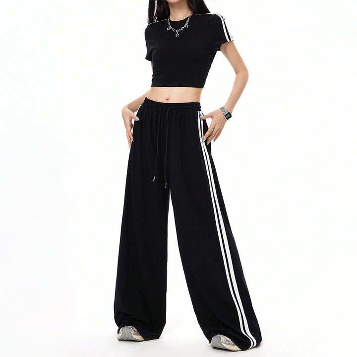 Sports Style Wide-leg Casual Pants Loose Draggle-tail Trousers