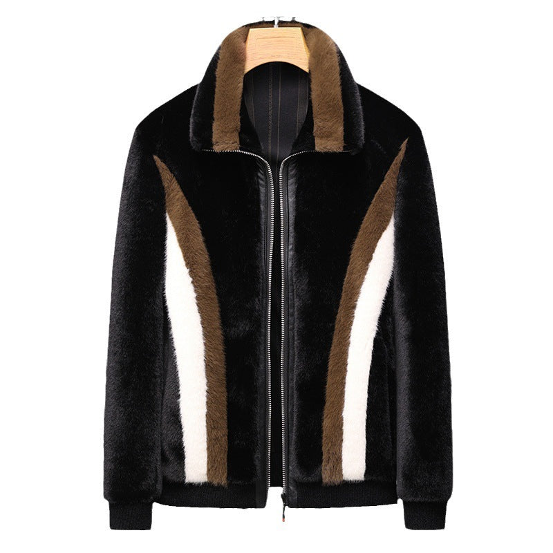 Winter Men's Warm Faux Mink Fur Jacket Coat
