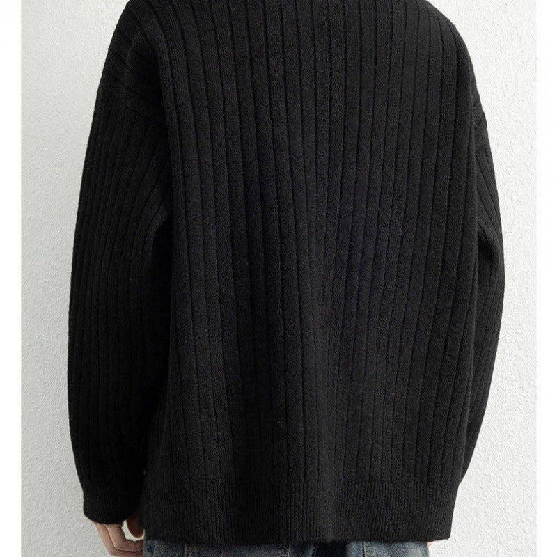 Men's Half-Zip Textured Knit Sweater