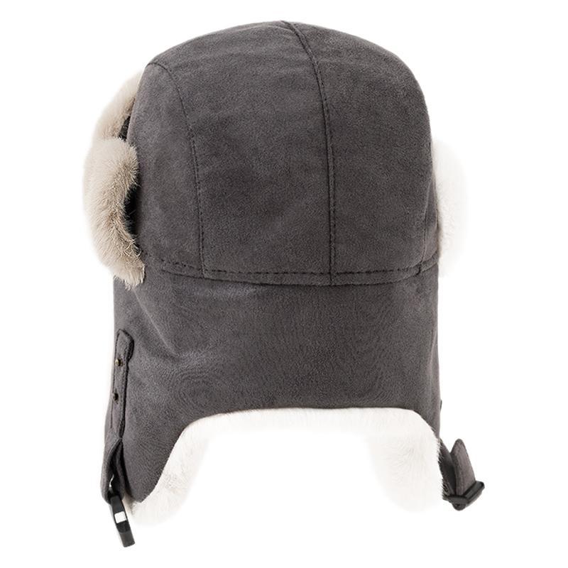 Women's Suede Winter Hat with Ear Flaps