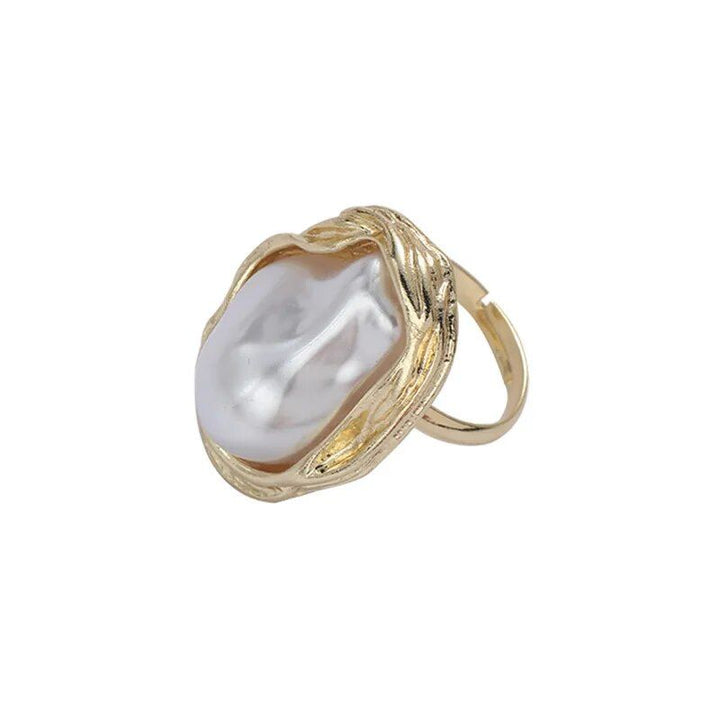 Chic French Vintage Pearl Ring: Trendy Adjustable Design