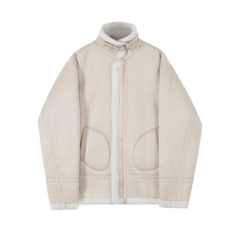 Lamb Jacket Men's Winter Thickened Locomotive Suit