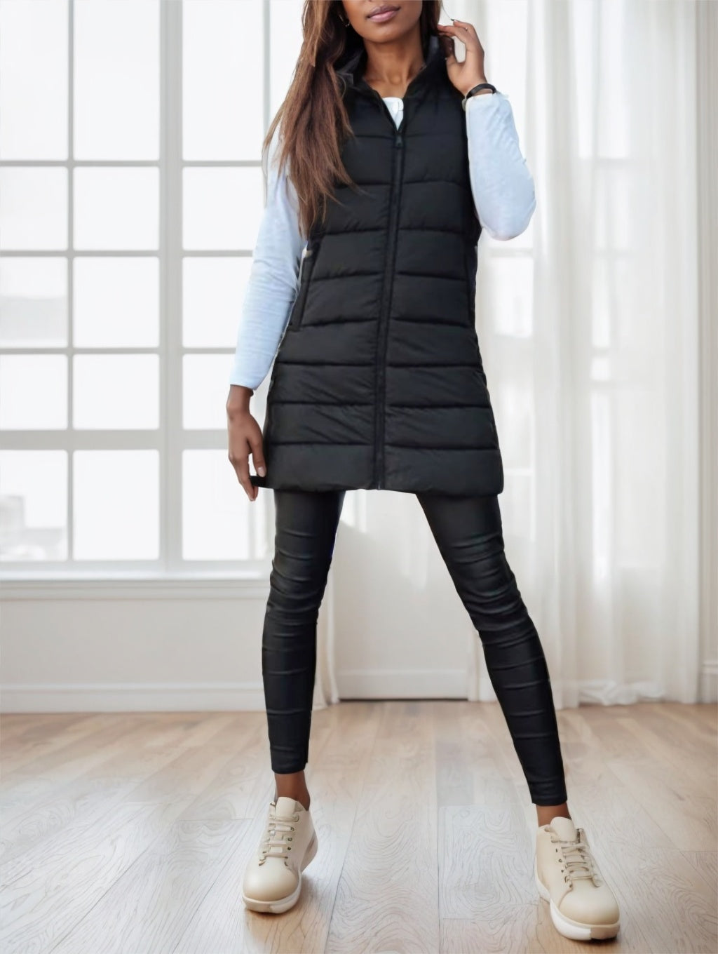 Women's Long Hooded Puffer Vest