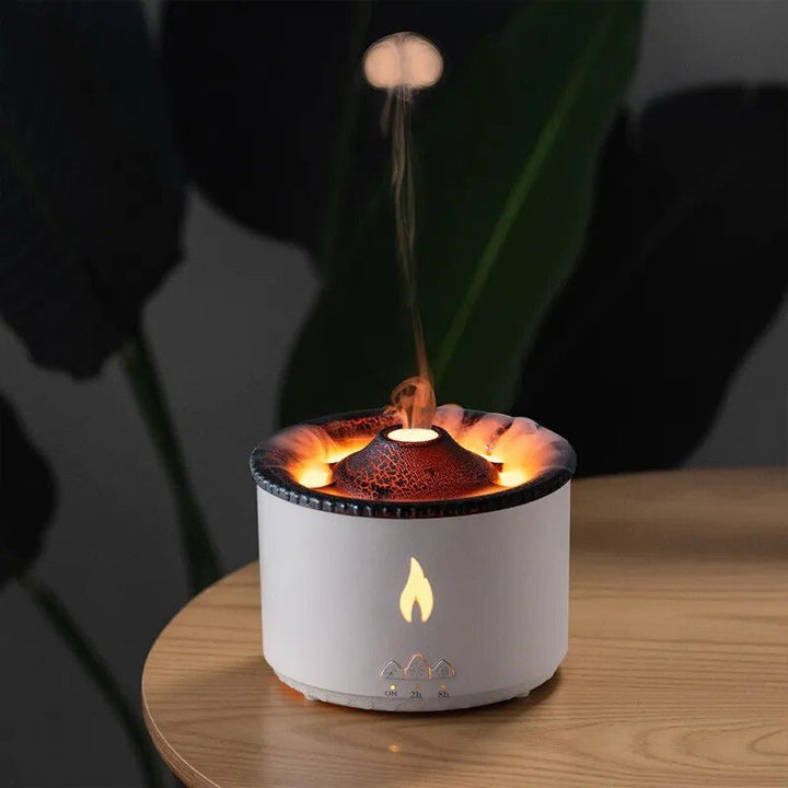 Volcano Eruption Aroma Diffuser & Air Humidifier with Flame Lamp Effect - Essential Oil Fragrance Machine for Home and Office