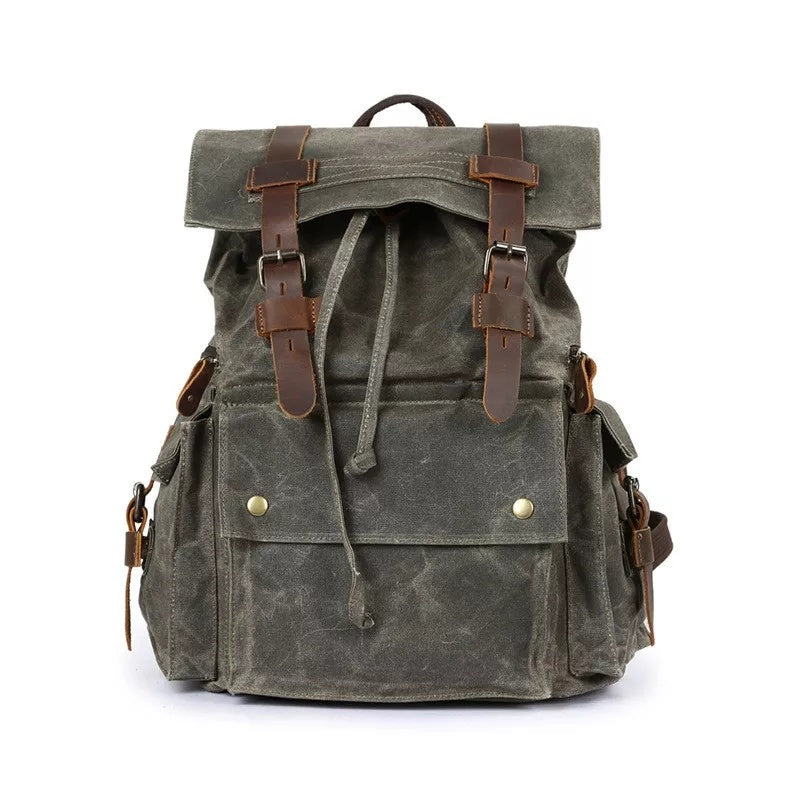 Retro Waxed Canvas Backpack