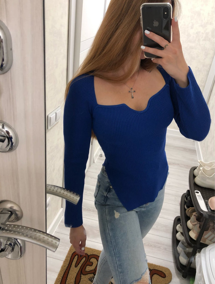 Women's Off-neck Pullover Long Sleeve Top Bottoming Sweater