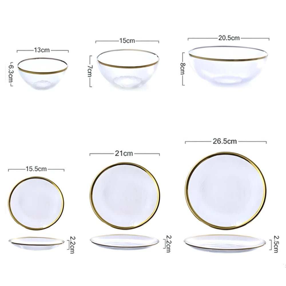 Nordic Glass Dinner Plates Tableware
