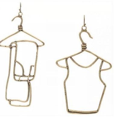Alloy Electroplated Hollow Clothes Hanger Earring Earrings