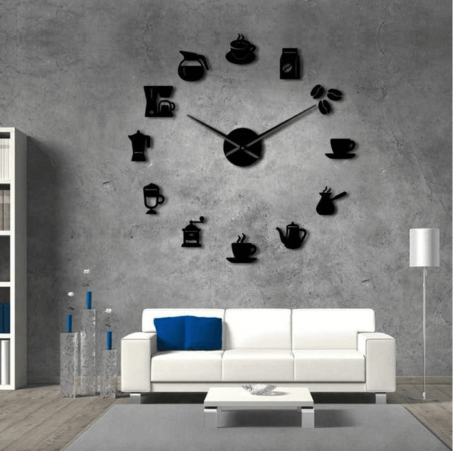 DIY Wall Clock Living Room Bedroom Creative 3D Stereo Mute Home Decoration Wall Clock