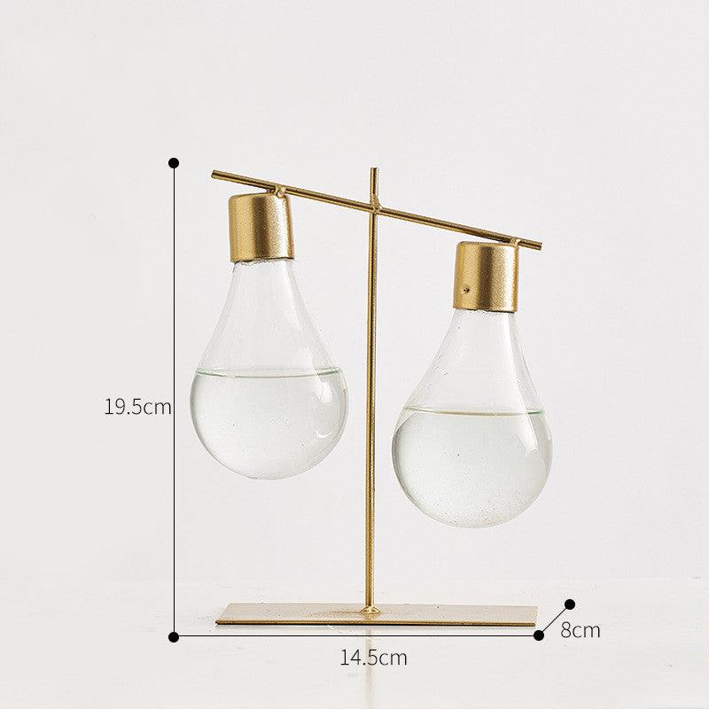 Wrought Iron Glass Hydroponic Vase