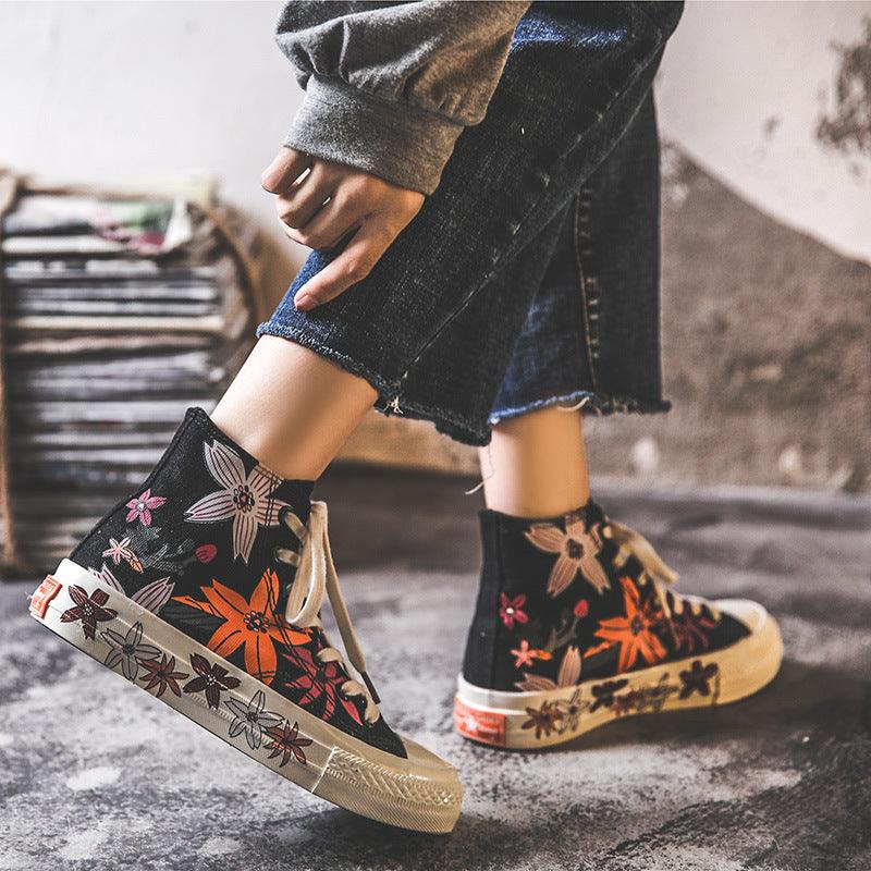 All-Match Student Korean Style Printed Graffiti Trendy Shoes