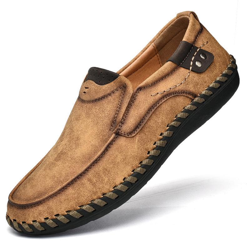 Men's Casual PU Leather Shoes British Retro Plus Size