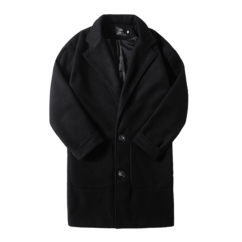 Men's Woolen Coat in Autumn and Winter Mid Length over the Knee Trench Coat