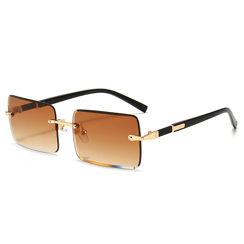 New Rectangle Sunglasses Men Rimless Sun Glasses Women UV400 Driving Gradient Shades Fashion Eyewear