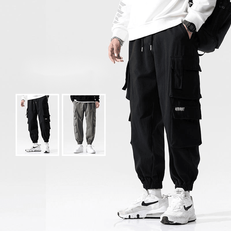 Men's Multi-Pocket Embroidered Overalls