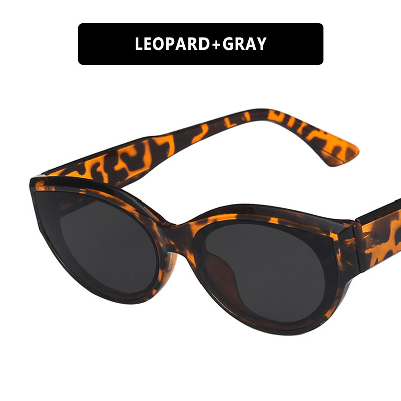 Fashion Ladies Solid Color Retro Hip Hop Oval Sunglasses