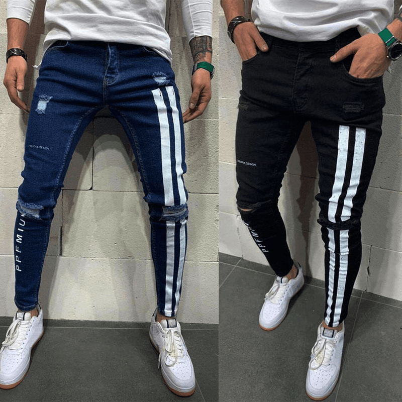 Men's Ripped Stretch Jeans