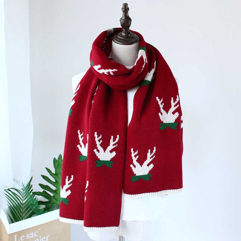 Cute Student Knit Scarf in Winter