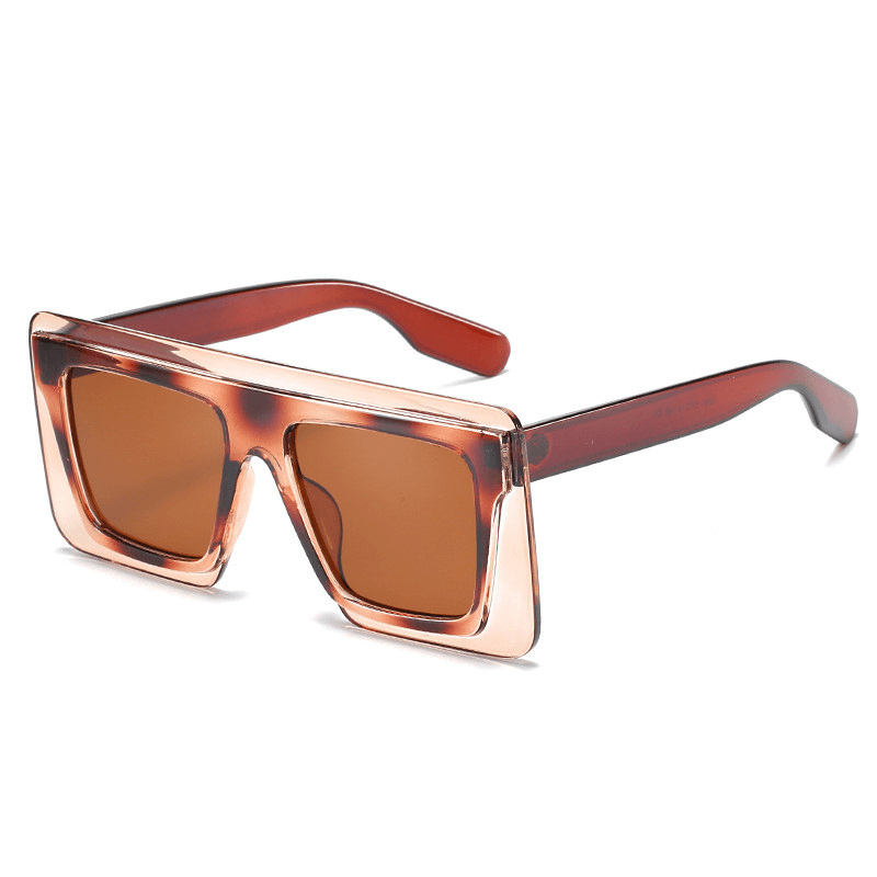 Big Square Frame Trendy Sunglasses Female Personality Two-Color Stitching Sunglasses