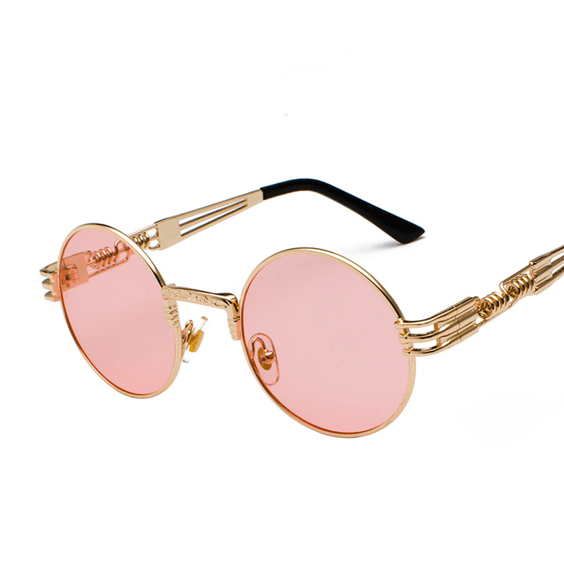 Personality Steampunk Sunglasses round Frame Trend Ladies Sunglasses Men Travel Street Photography Glasses