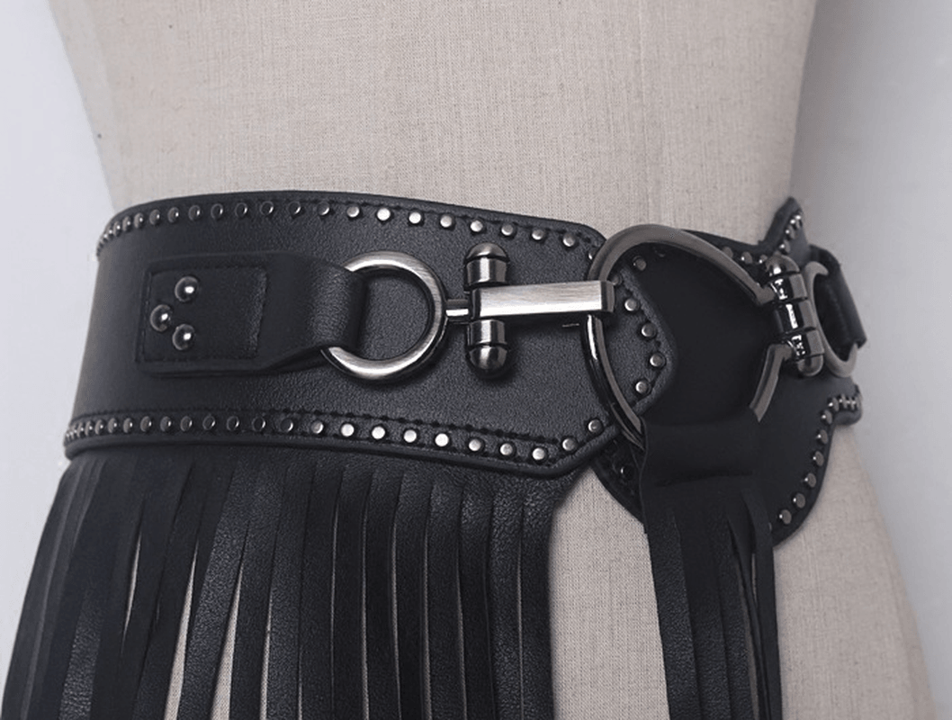 Personalized Long Fringe Fashion Buckle Wide Girdle Belt