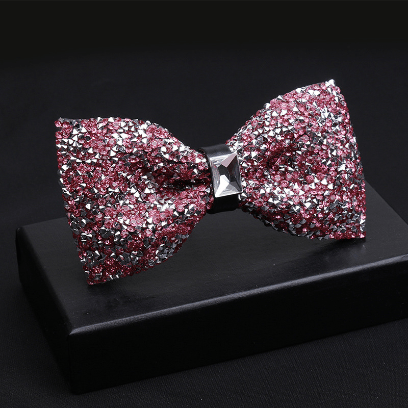 Fashionable Men's Shiny Diamond Bow Tie