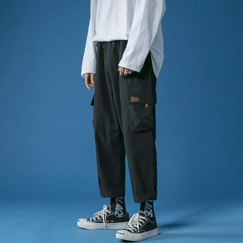 Unisex Overalls Cotton Multi-Pocket Overalls Straight Leg Trousers Casual Pants