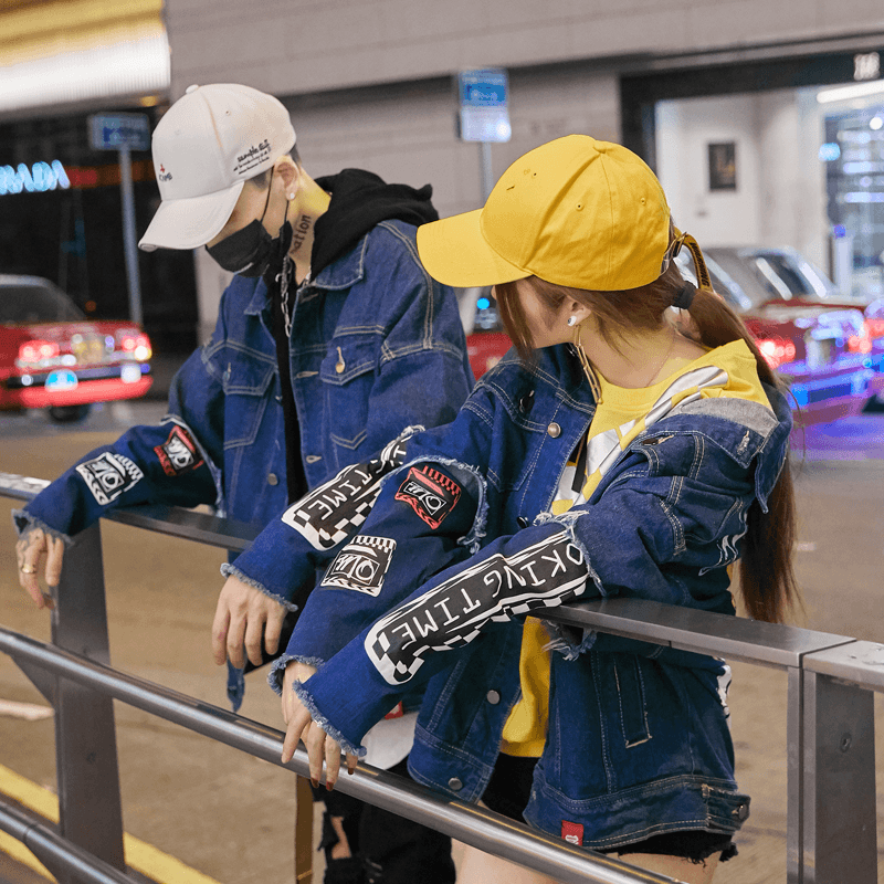 Long-Sleeved Jacket Men and Women Hip-Hop Loose Fried Street Autumn