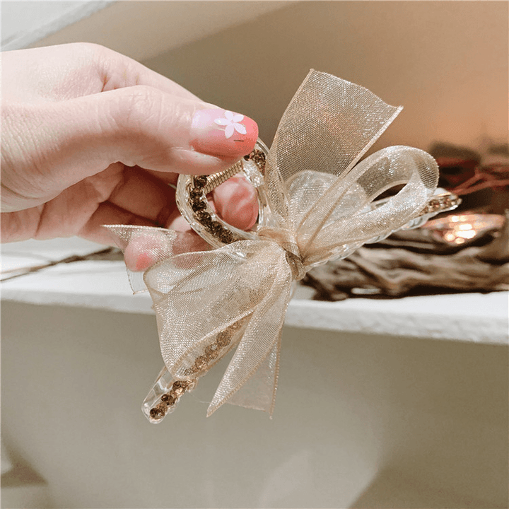 Premium Net Yarn Bow Hairpin Female Small Group Hair - MRSLM
