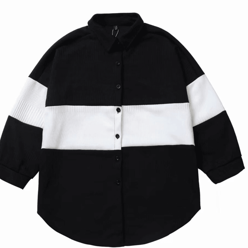 Fashion Men's Loose Stitching Coat