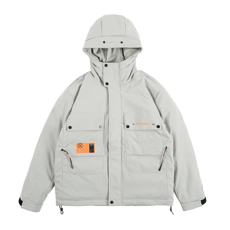 National Tooling Multi-Bag Hip-Hop Loose Thick Men's Cotton Coat