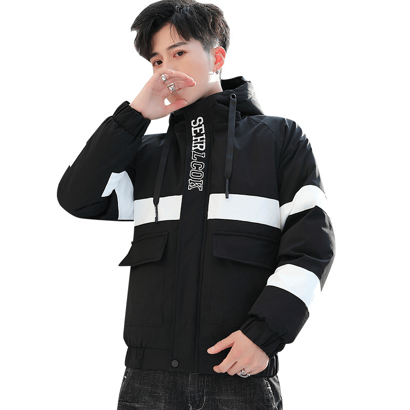 Korean Style Short Padded Jacket Men's Thick Warm All-Match Cotton Coat