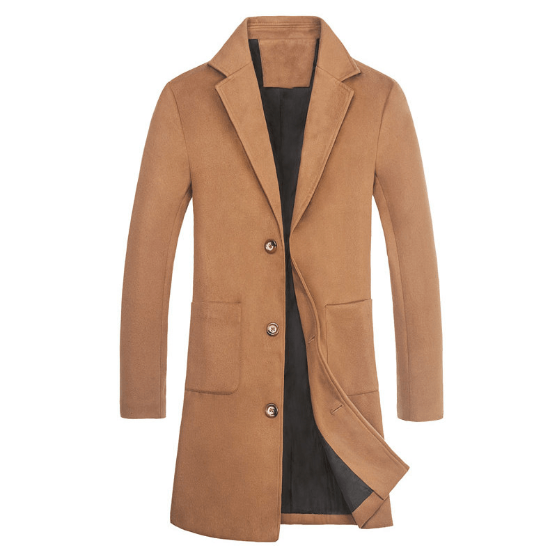 Casual Fashion Solid Color Mid-Length Single-Breasted Jacket