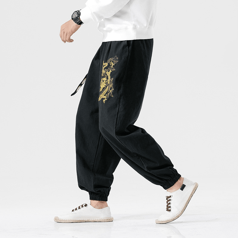 Casual Pants Young Men's Cotton and Linen Casual Pants Men