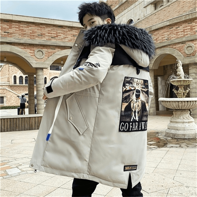 Men's Mid-Length Padded Warm Padded Jacket