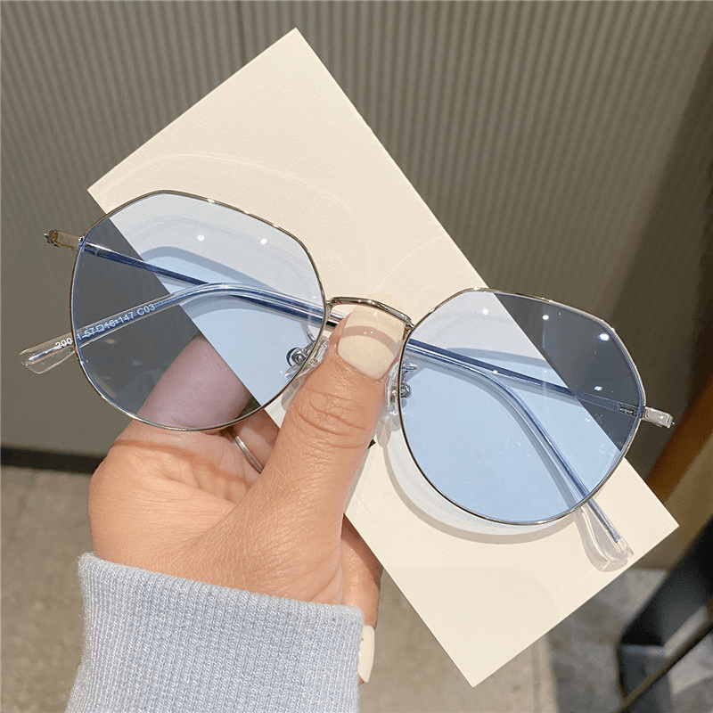 Square Sunglasses Female round Polygonal Ocean Piece Gradient