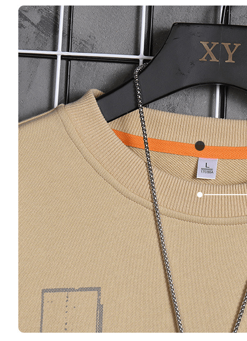 New Long Sleeve Pullover Sweatshirt Men City Print Leisure