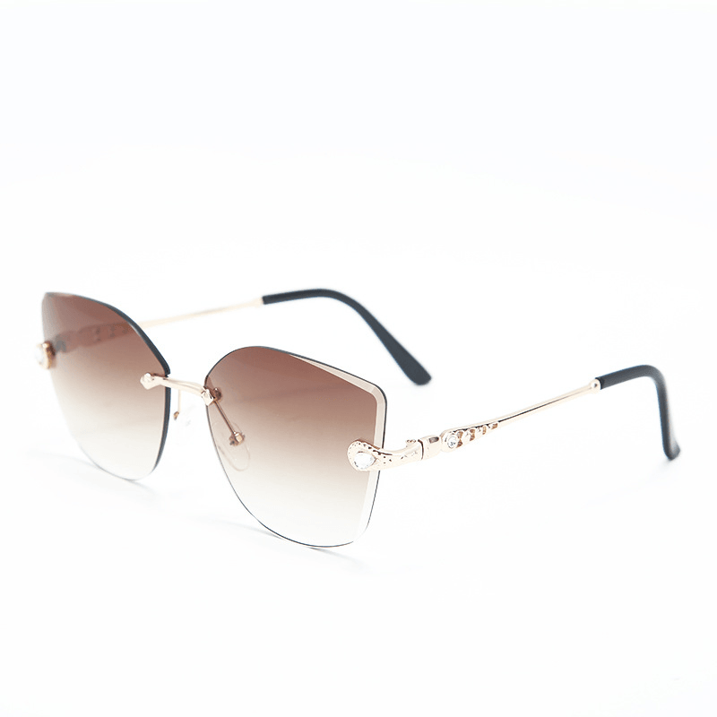 New Frameless Sunglasses Female Net Red Star Big Frame Trendy Sunglasses Female