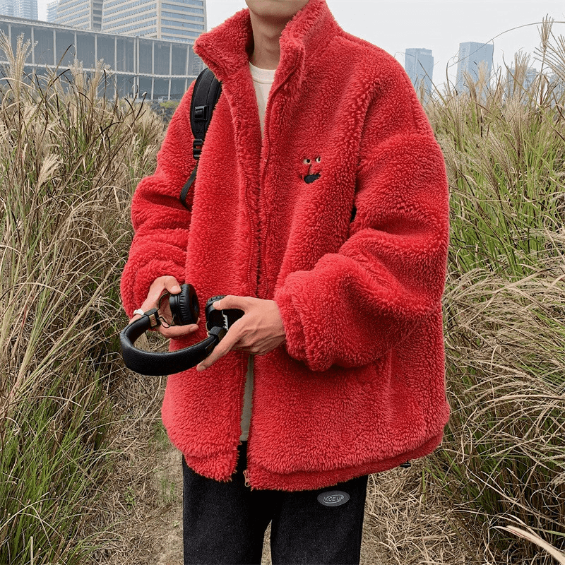 Winter Thickened plus Velvet Lamb Wool Cotton Jacket
