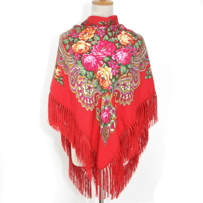 Autumn and Winter Russian Folk Style Rayon Scarf