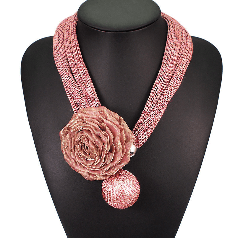 Large Imitation Pearl Pendant Necklace Lace Necklace