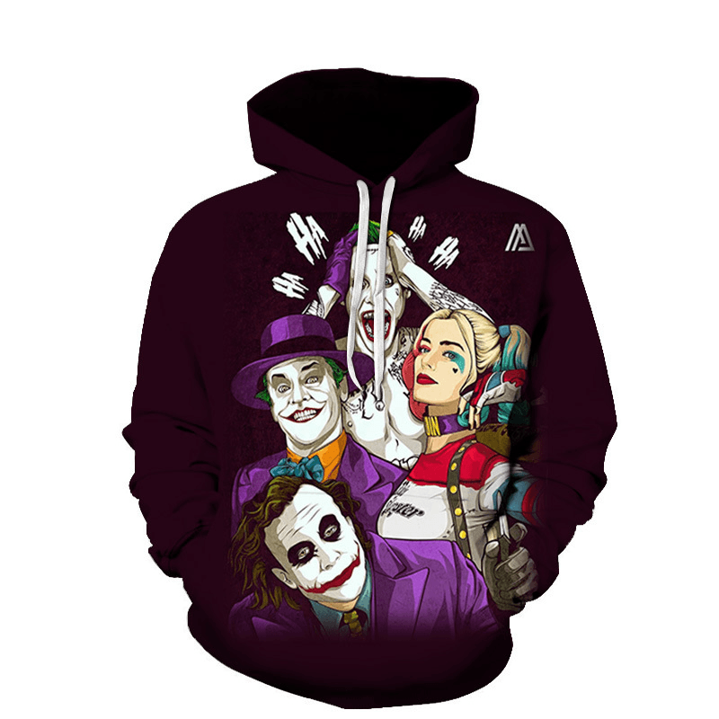 Couples Cute Cat 3D Digital Printing Loose Pullover Sweater Hoodie