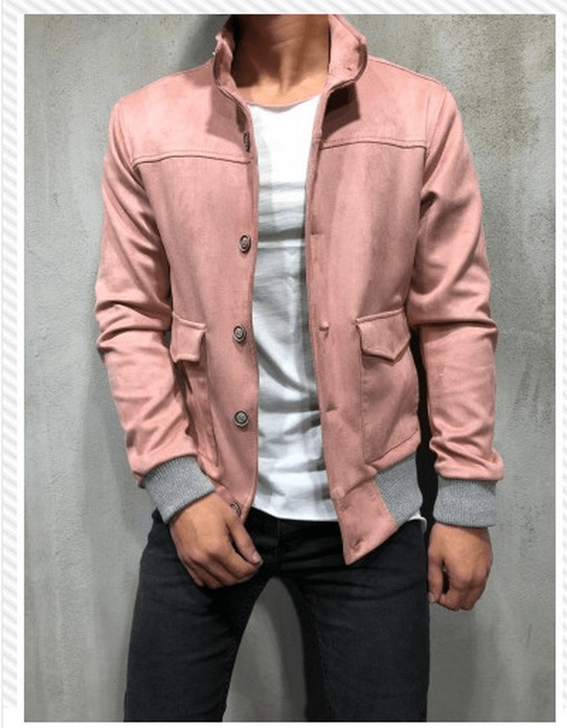 New Slim Button Tool Pocket Men's Jacket