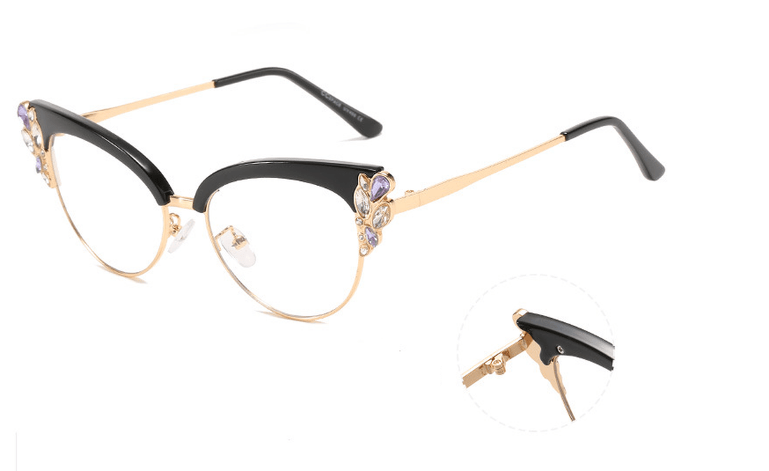 Diamond Studded anti Blue Light Cat Eye Prom Party Decoration Glasses