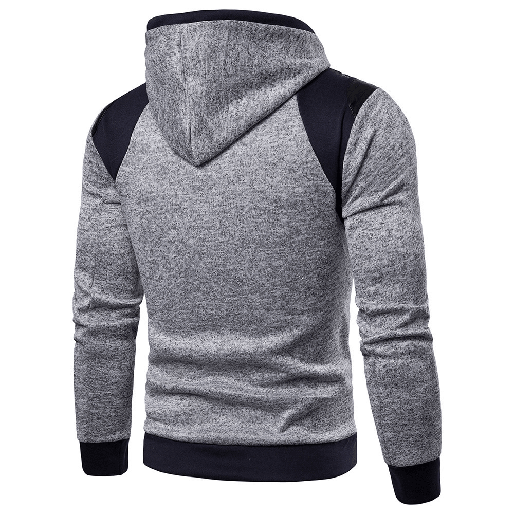 Men's Sweater Creative Splicing Sleeve Casual Hooded Men's Sweater