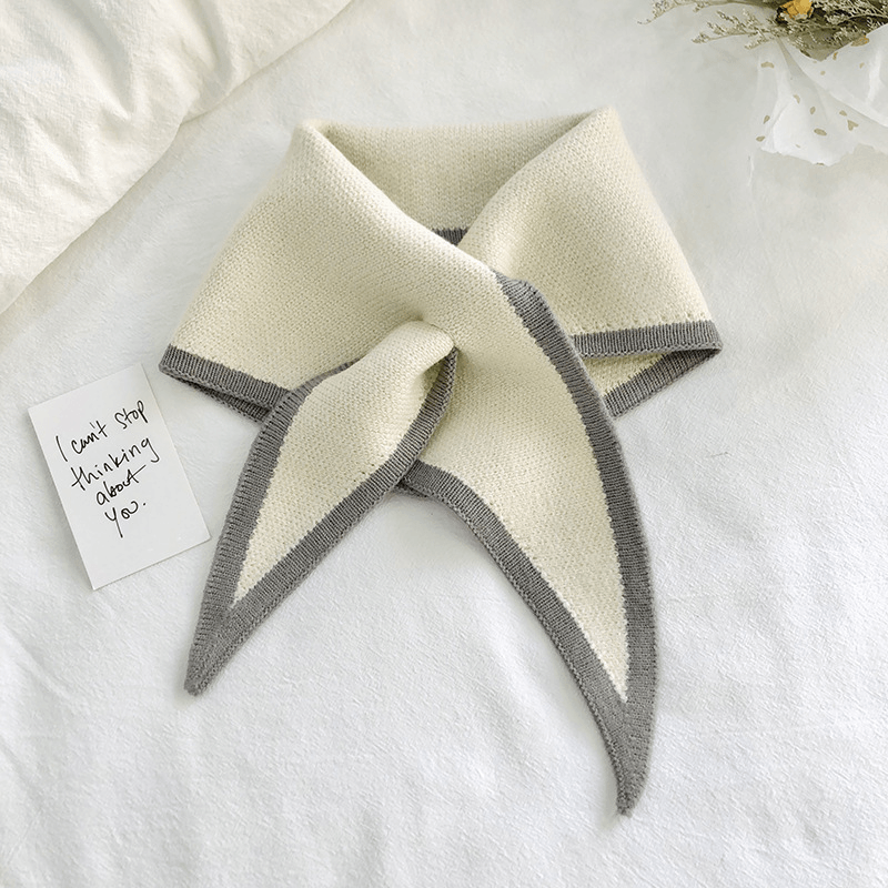 Autumn and Winter Triangle Knitted Shawl Style Women's Outer Scarf