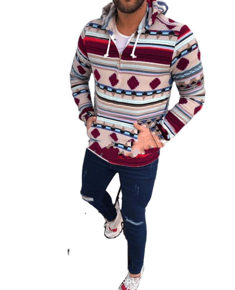 Printed Hooded Sweater Men